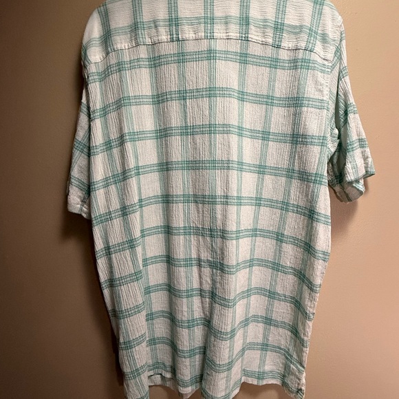 Patagonia Organic Cotton‎ Crinkle Plaid Shirt XL Short Sleeve Green - Picture 4 of 12